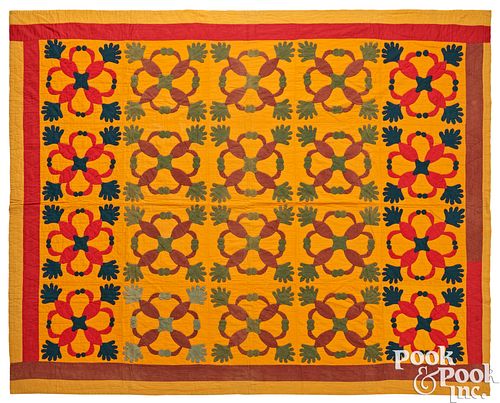 APPLIQU QUILT LATE 19TH C Appliqu  3c9e1b