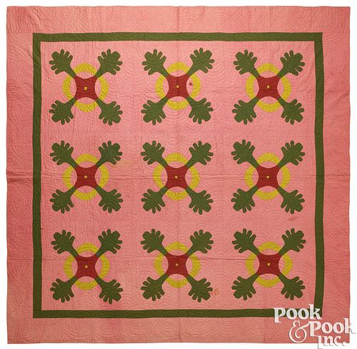 APPLIQU QUILT LATE 19TH C Appliqu  3c9e19