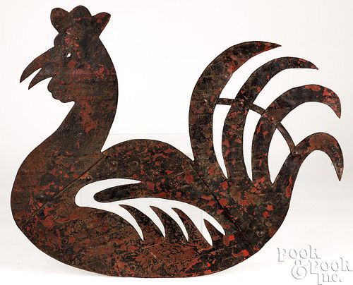 PAINTED SHEET IRON CHICKEN WEATHERVANEPainted