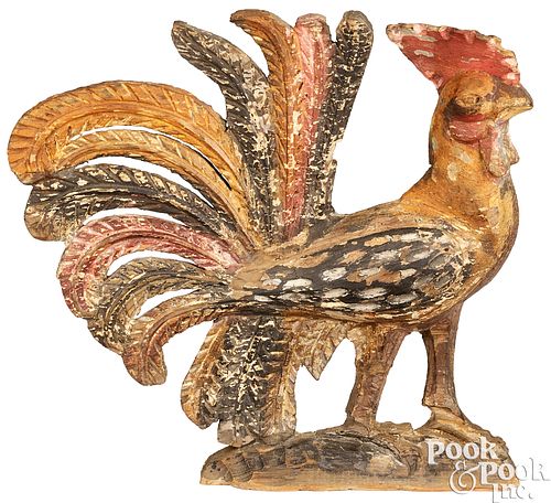 LARGE CARVED AND PAINTED ROOSTER  3c9e2d
