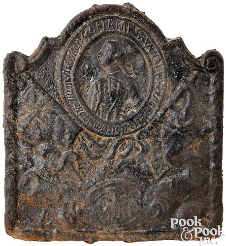 CAST IRON GENERAL JAMES WOLFE FIREBACK  3c9e58