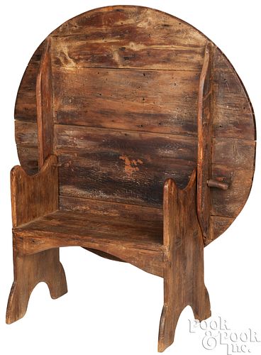 NEW ENGLAND PINE CHAIR TABLE EARLY 3c9e8c