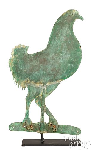 SWELL BODIED COPPER CHICKEN WEATHERVANE  3c9e87