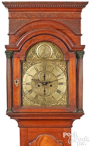 GEORGIAN MAHOGANY TALL CASE CLOCK 3c9ec2