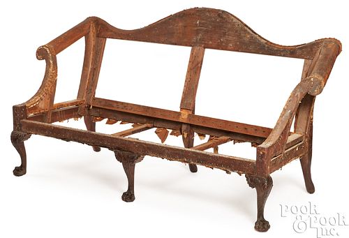 IRISH CHIPPENDALE MAHOGANY SOFA,