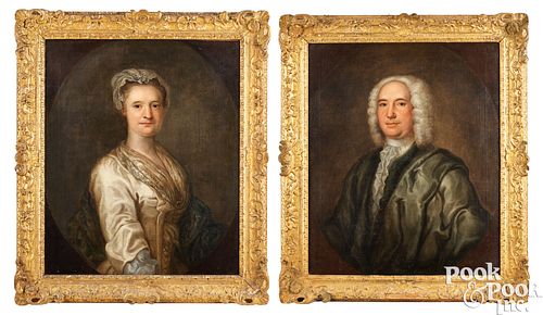 PAIR OF ENGLISH OIL ON CANVAS PORTRAITSPair 3c9f06