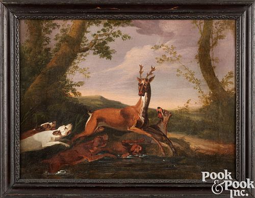 OIL ON CANVAS ENGLISH HUNT SCENE  3c9f32