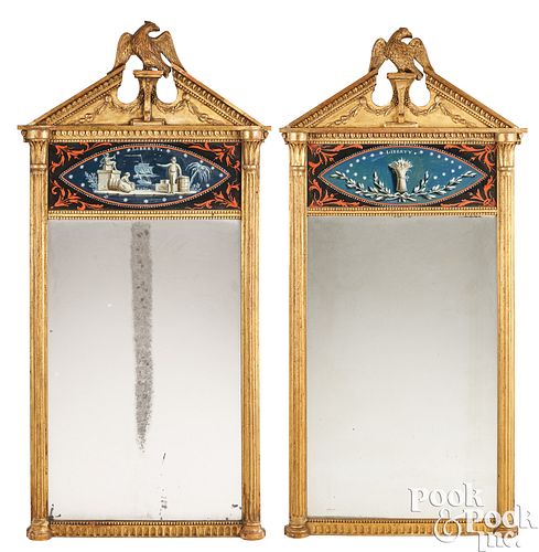 PAIR OF FEDERAL GILTWOOD MIRRORS,