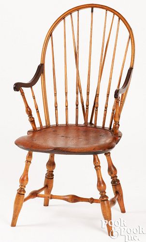 NEW ENGLAND BRACEBACK WINDSOR ARMCHAIR,