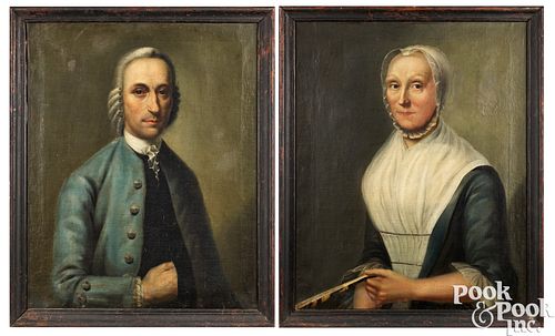 PAIR OF ENGLISH OIL ON CANVAS PORTRAITSPair 3ca024