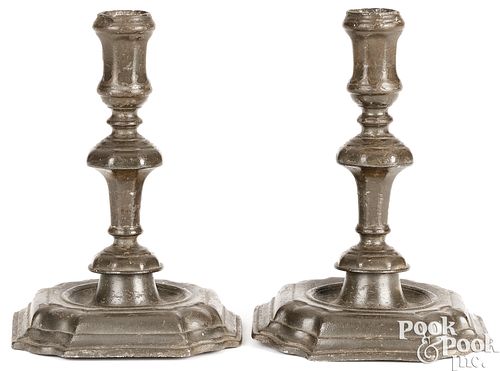 PAIR OF PEWTER QUEEN ANNE FORM 3ca045