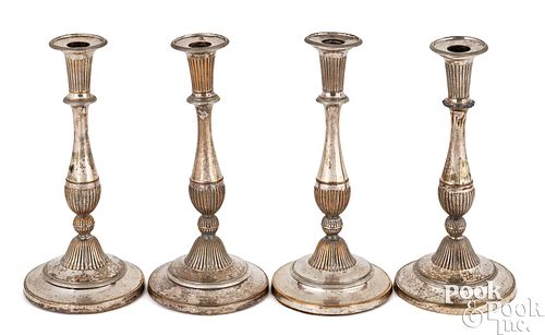 SET OF FOUR SHEFFIELD CANDLESTICKSSet 3ca059