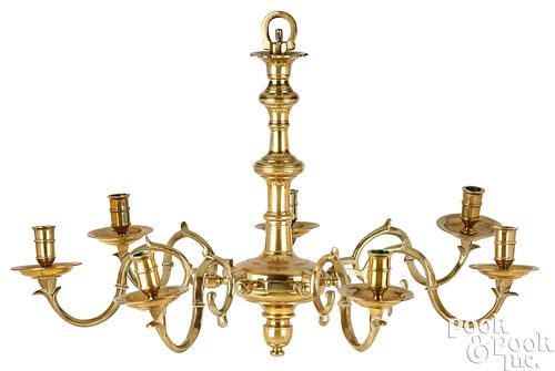 GEORGIAN STYLE BRASS CHANDELIERGeorgian