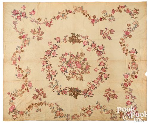 LARGE BRODERIE PERSE SUMMER QUILT,