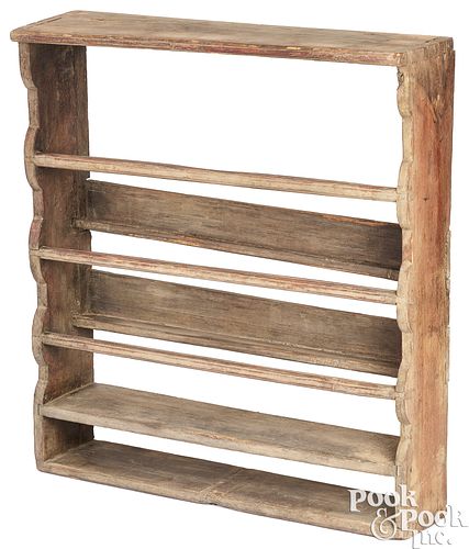 ENGLISH PINE HANGING SHELF, 19TH