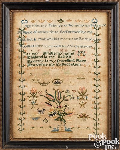 ENGLISH NEEDLEWORK SAMPLER, DATED