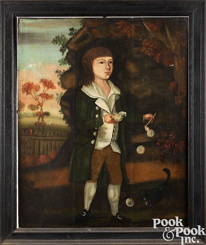 PRIMITIVE OIL ON PANEL OF A BOY