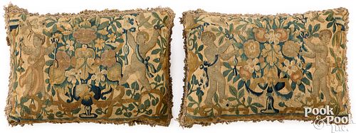 PAIR OF BRUSSELS TAPESTRY PILLOWS  3ca0da