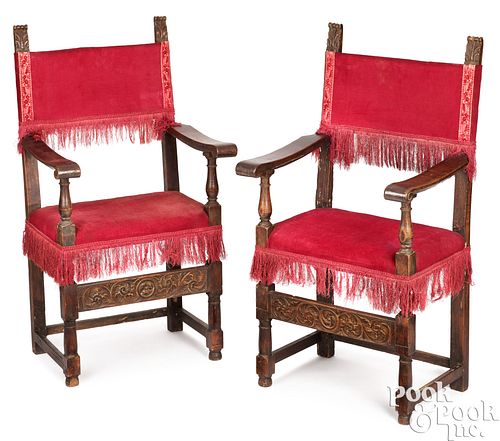 PAIR OF CROMWELLIAN ARMCHAIRS  3ca0f2