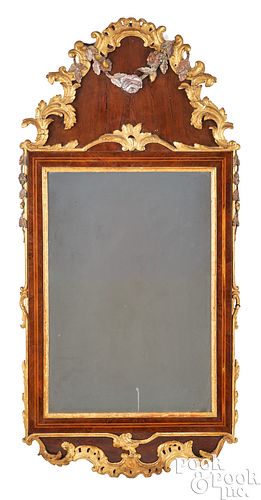 DANISH MAHOGANY AND PARCEL GILT