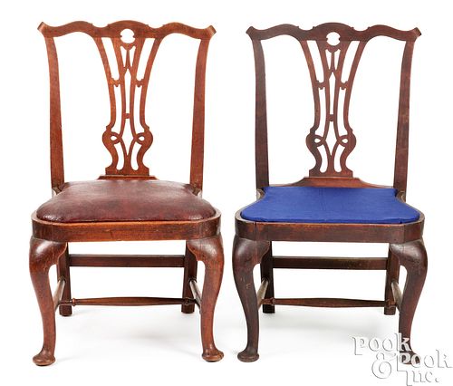 PAIR OF QUEEN ANNE COMPASS SEAT