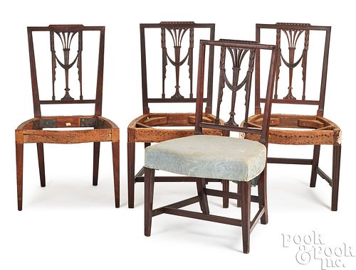 FOUR SIMILAR FEDERAL MAHOGANY DINING 3ca13d