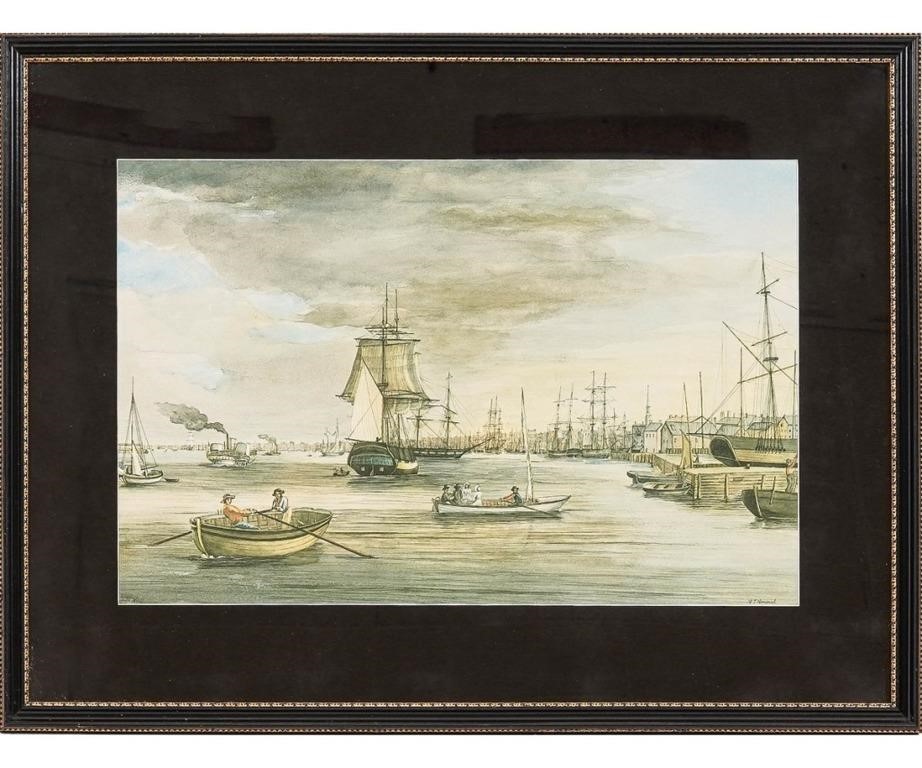 Framed and matted colored engraving 3ca1e0