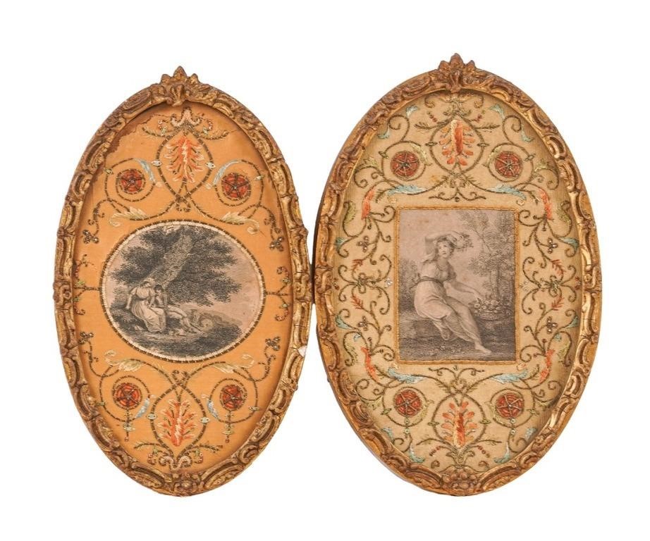 Pair of French oval gilt framed 3ca1f9