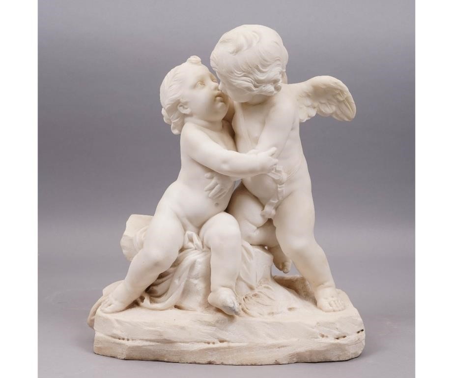 Carved alabaster sculpture of Cupido