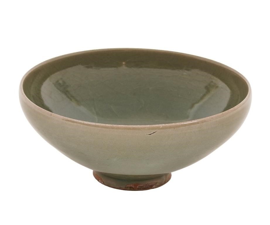 Chinese green glazed deep bowl.
3.25"h