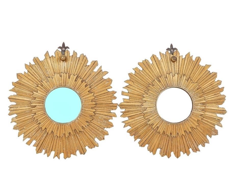 Pair of French style bronze sun 3ca258