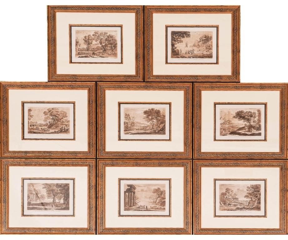 Eight Claude Le Lorrain framed 3ca27a