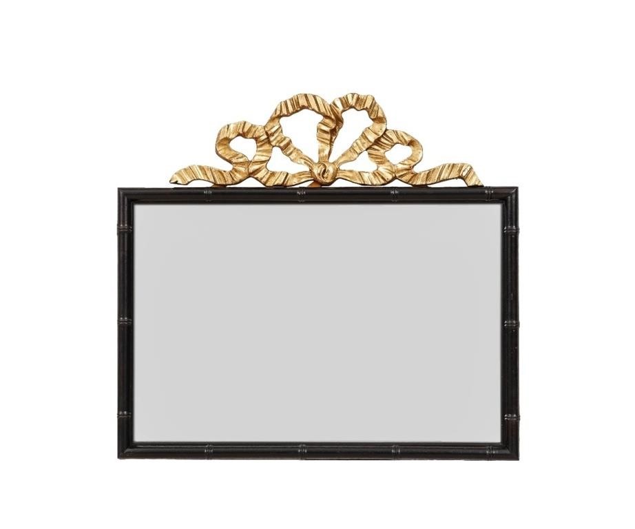 Marge Carson gilt mirror with gilt bow