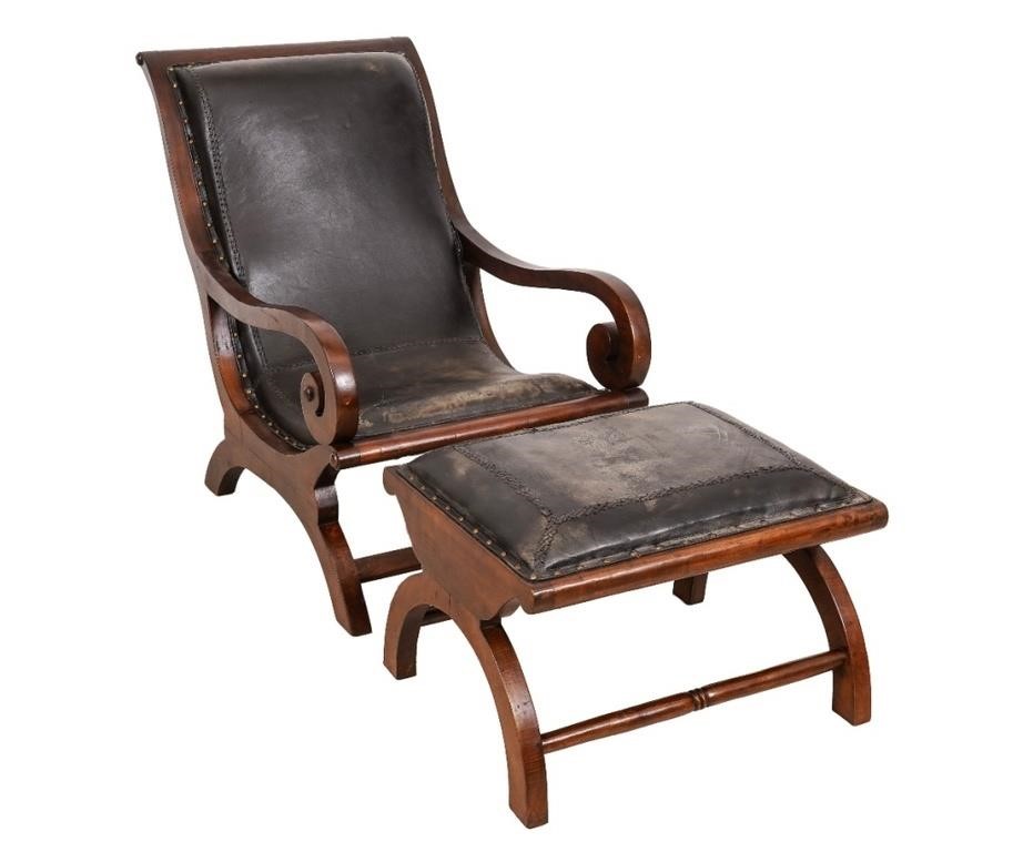 Mahogany and black leather Campeche