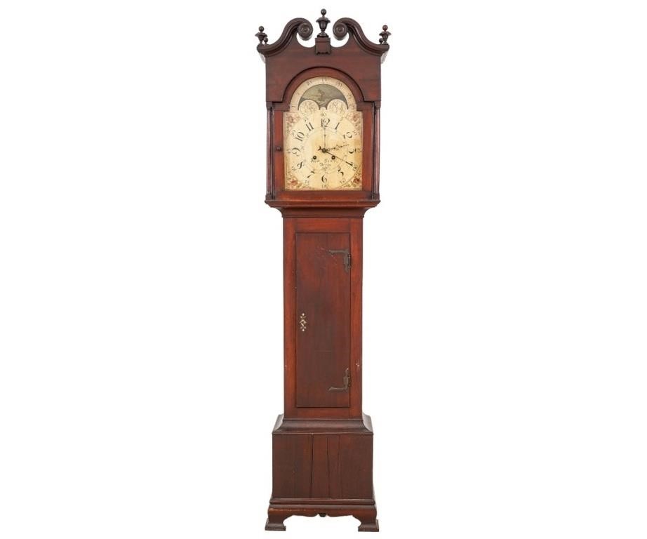Jacob Housel tall case walnut clock,