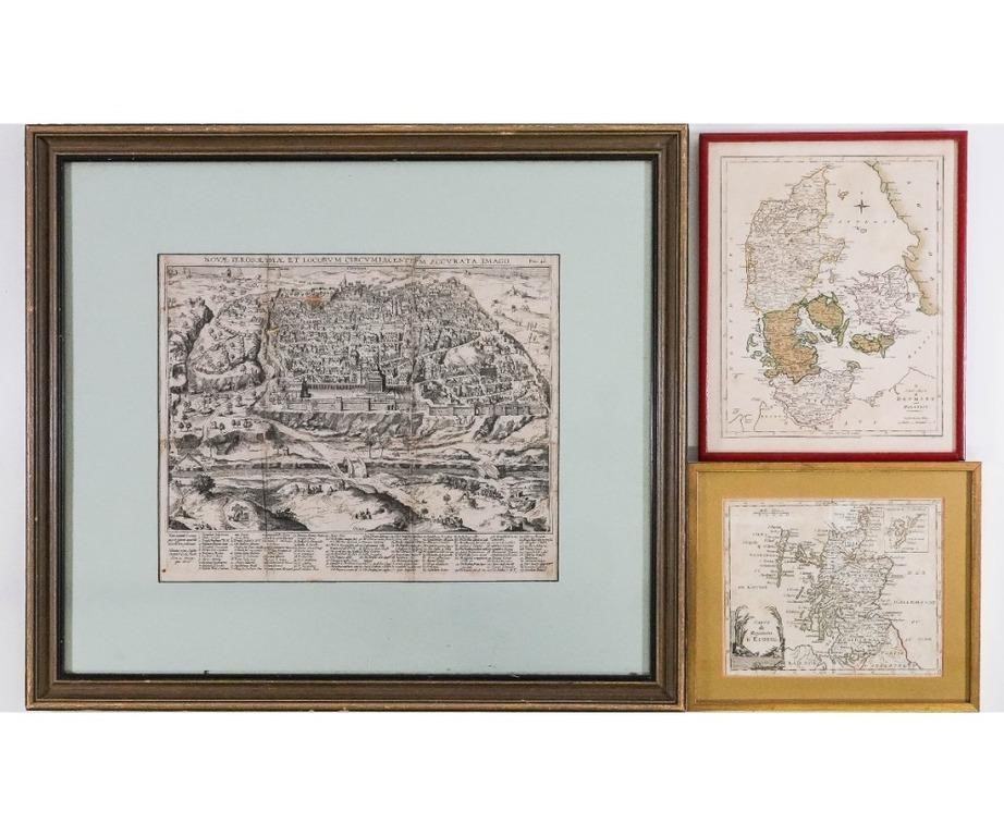 Framed and matted medieval map 3ca326