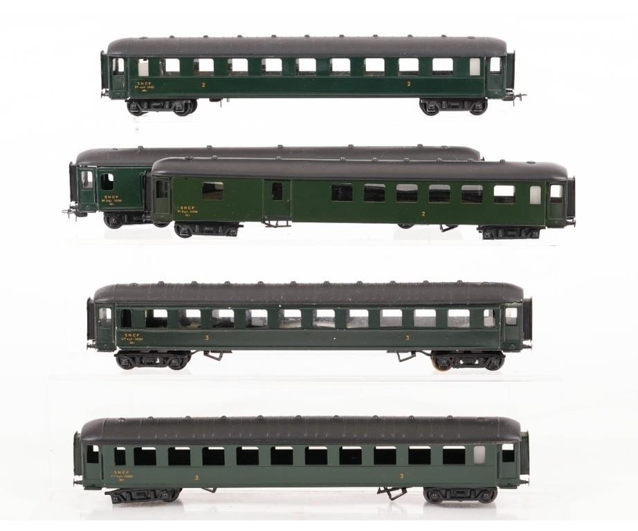 Five French SNCF HO green metal 3ca333