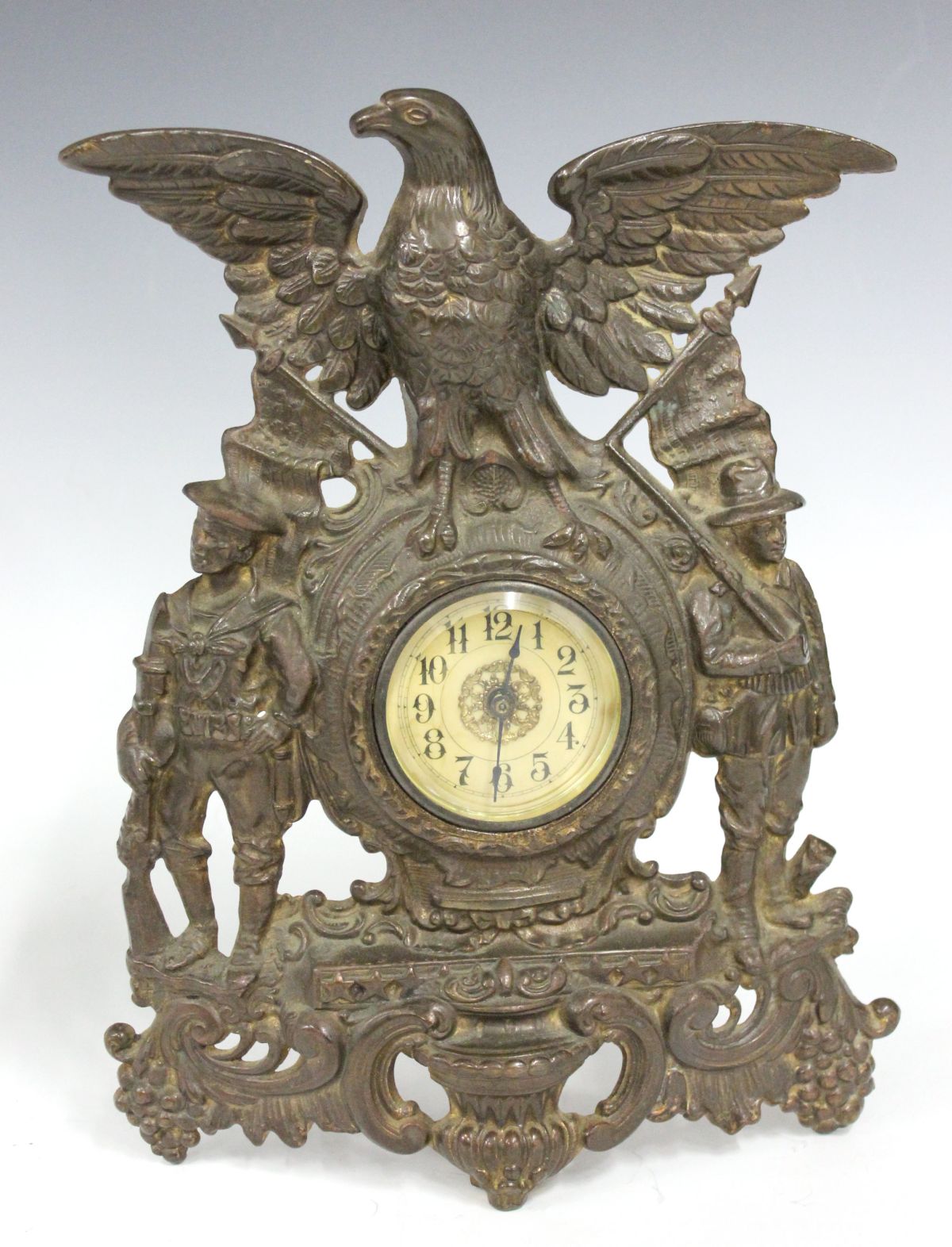 CAST IRON CLOCK COMMEMORATING THE