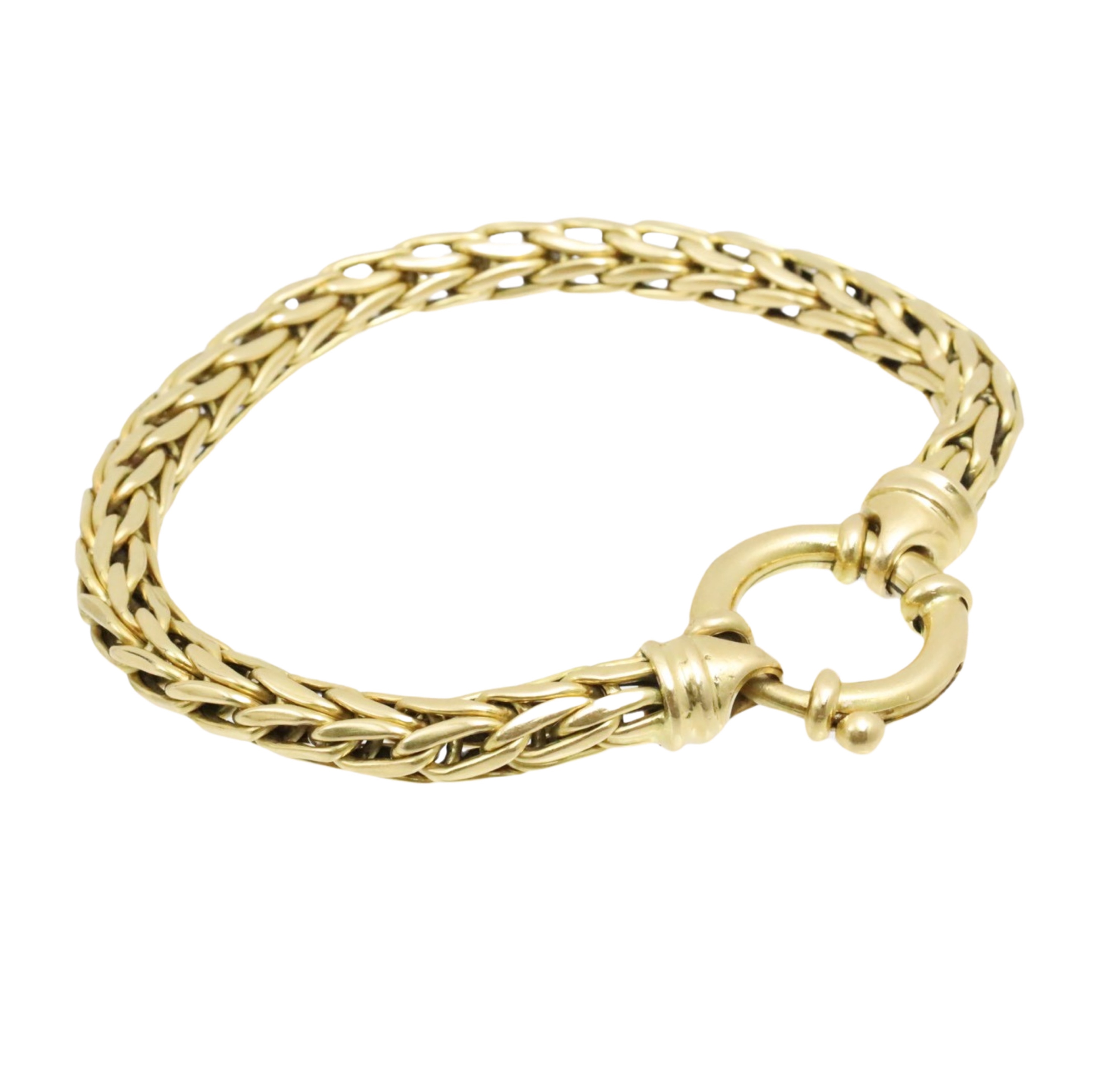 18K YG BYZANTINE ROPE CHAIN BRACELET