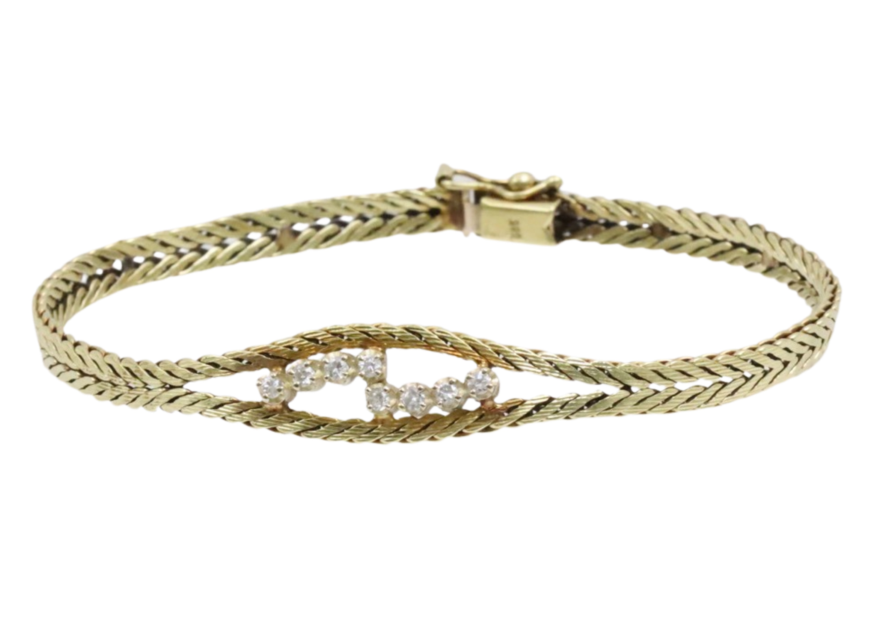 14K YG DOUBLE HERRINGBONE BRACELET 3ccadb