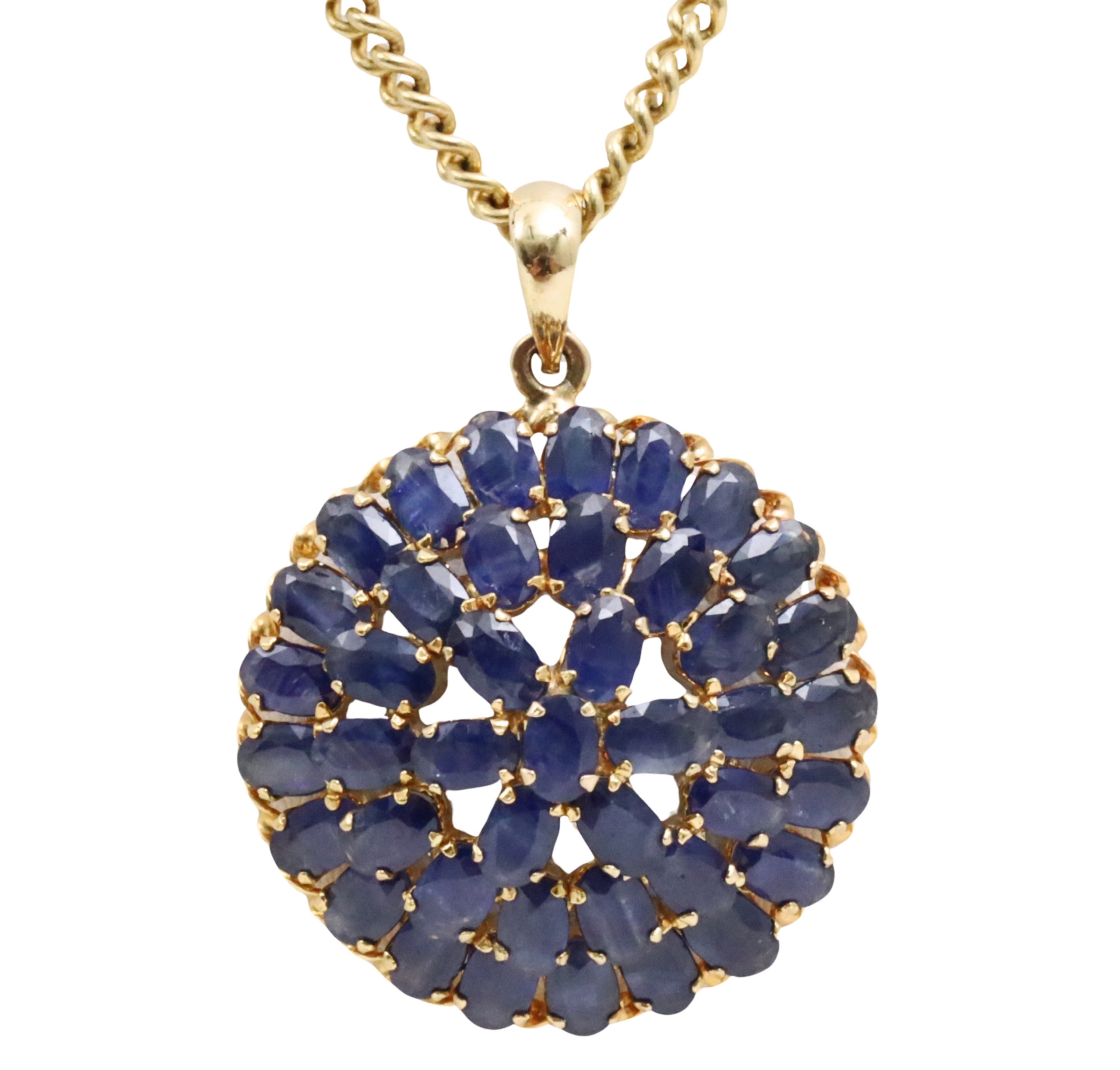 14K YG SAPPHIRE PENDANT NECKLACE 3ccae8