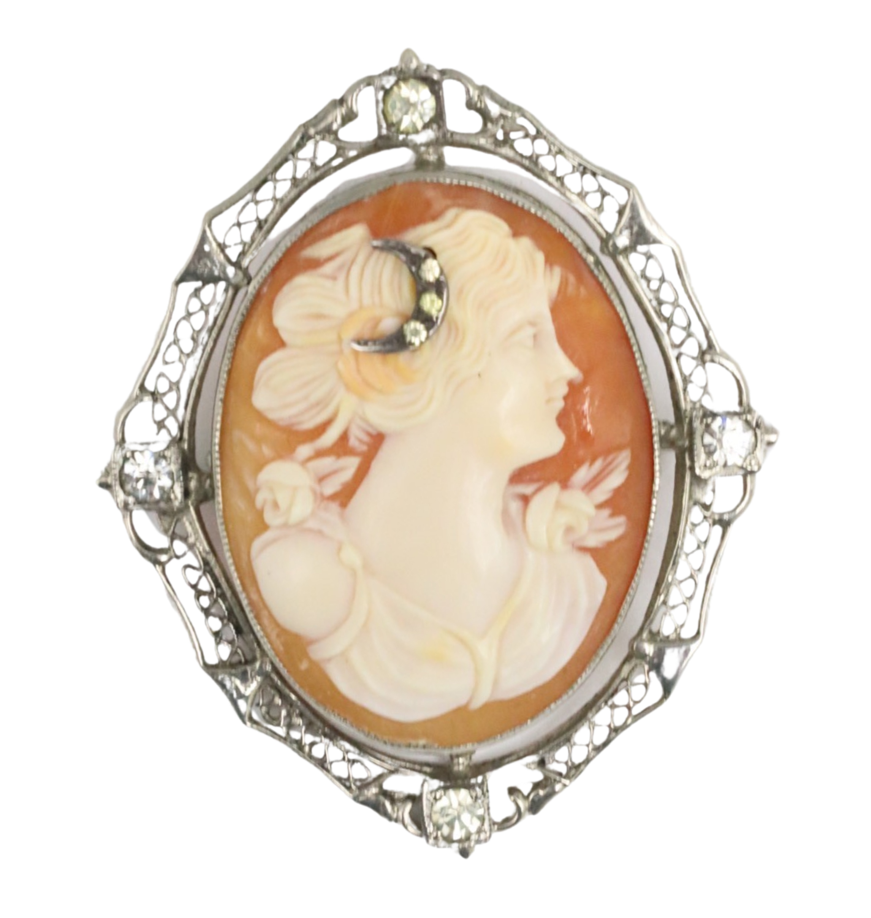 ART NOVEAU INSPIRED CAMEO BROOCH 3ccaf1