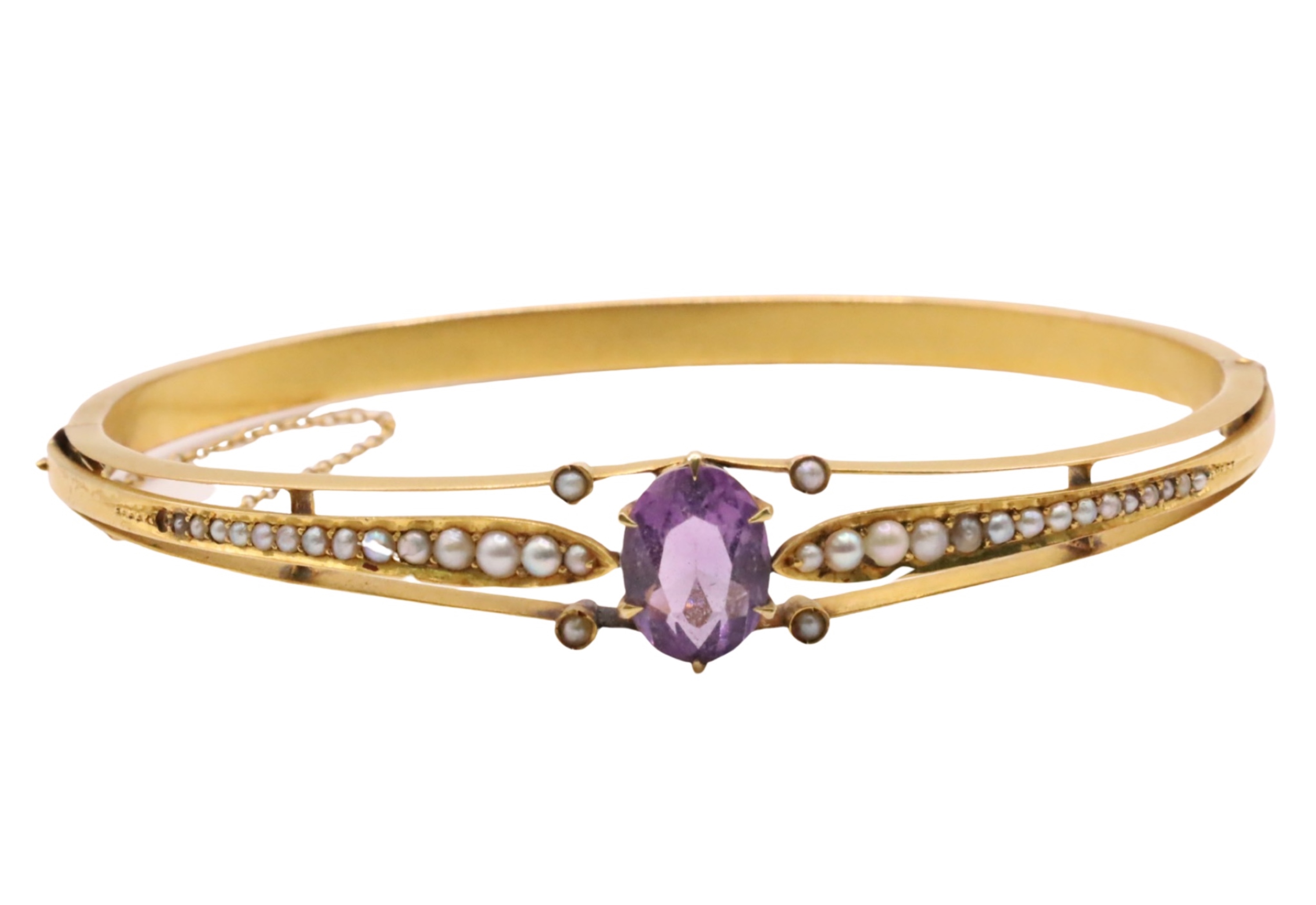 14K YG AMETHYST BANGKE BRACELET 3ccaff