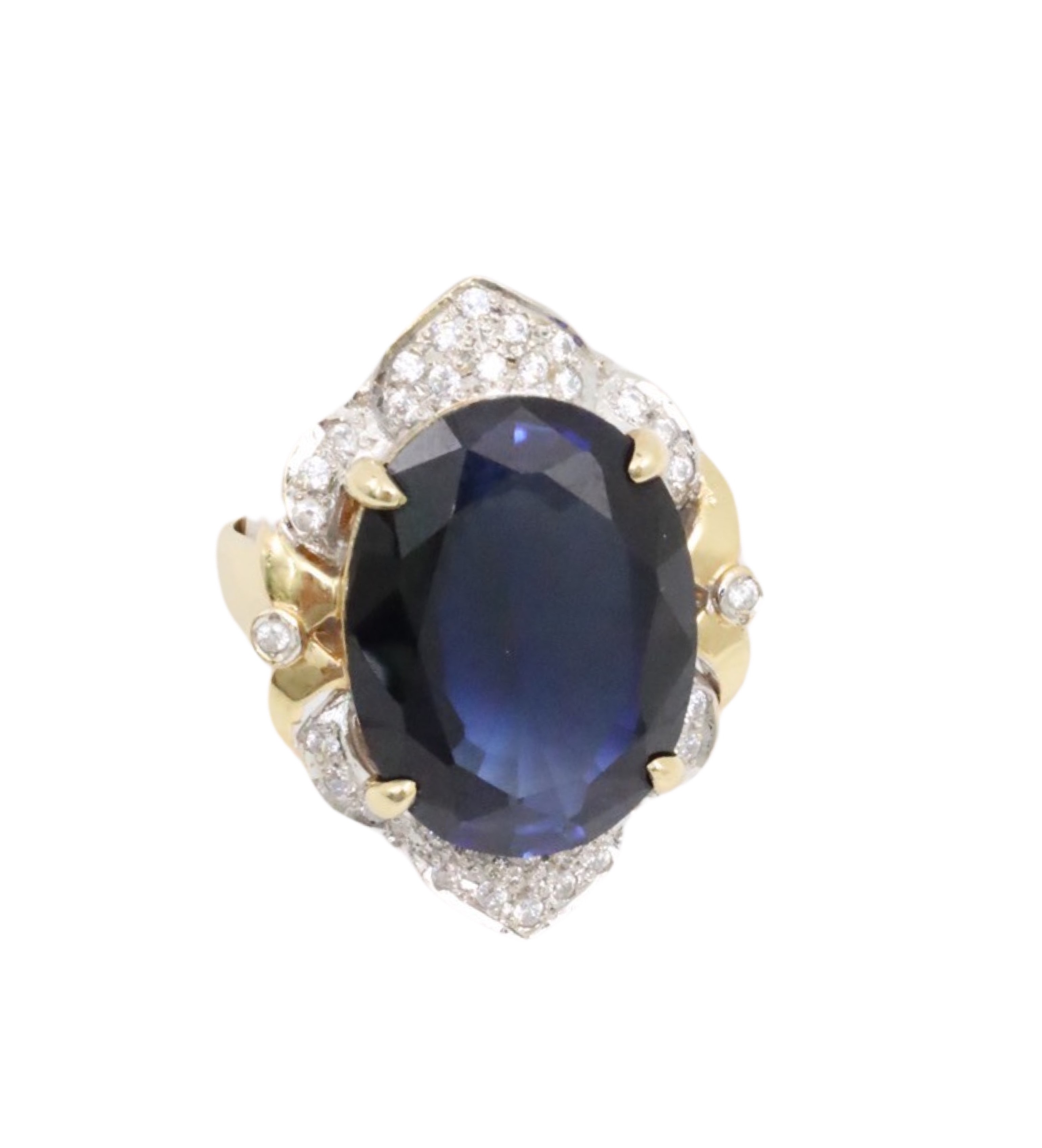 14K YG OVAL SAPPHIRE DIAMOND 3ccb1e