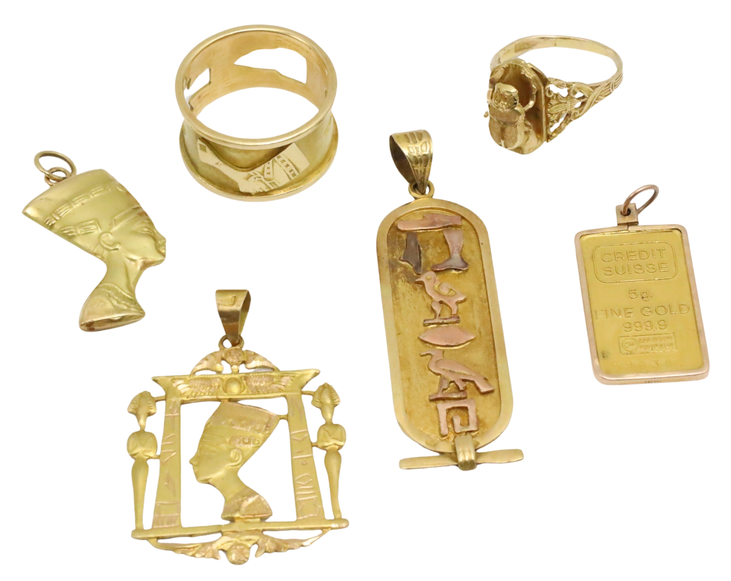 6 PCS OF 22K OR HIGH GOLD JEWELRY