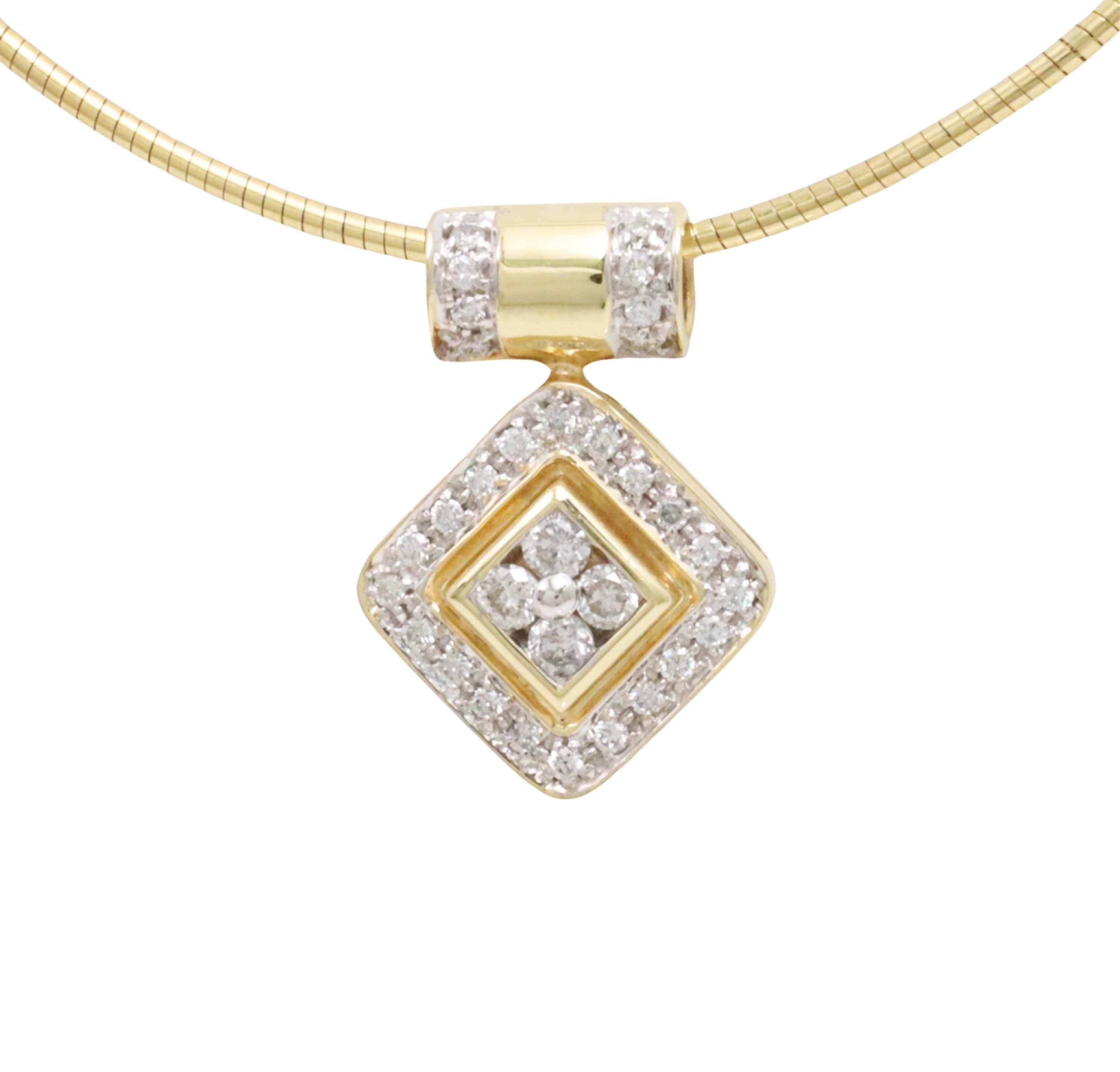 14K YG ITALIAN CHAIN W/ DIAMOND PENDANT