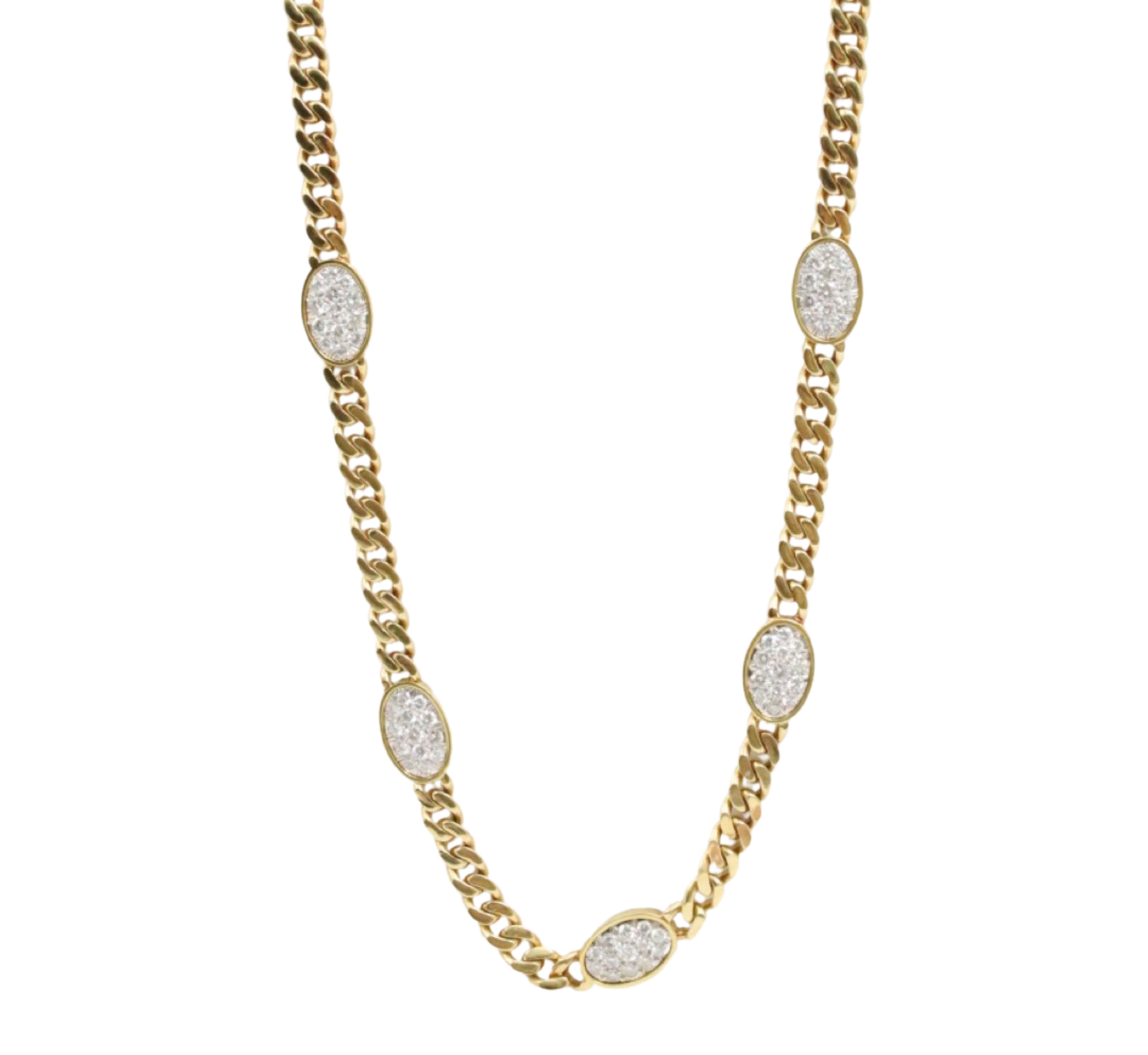 18K YG 32" GOLD & DIAMOND NECKLACE