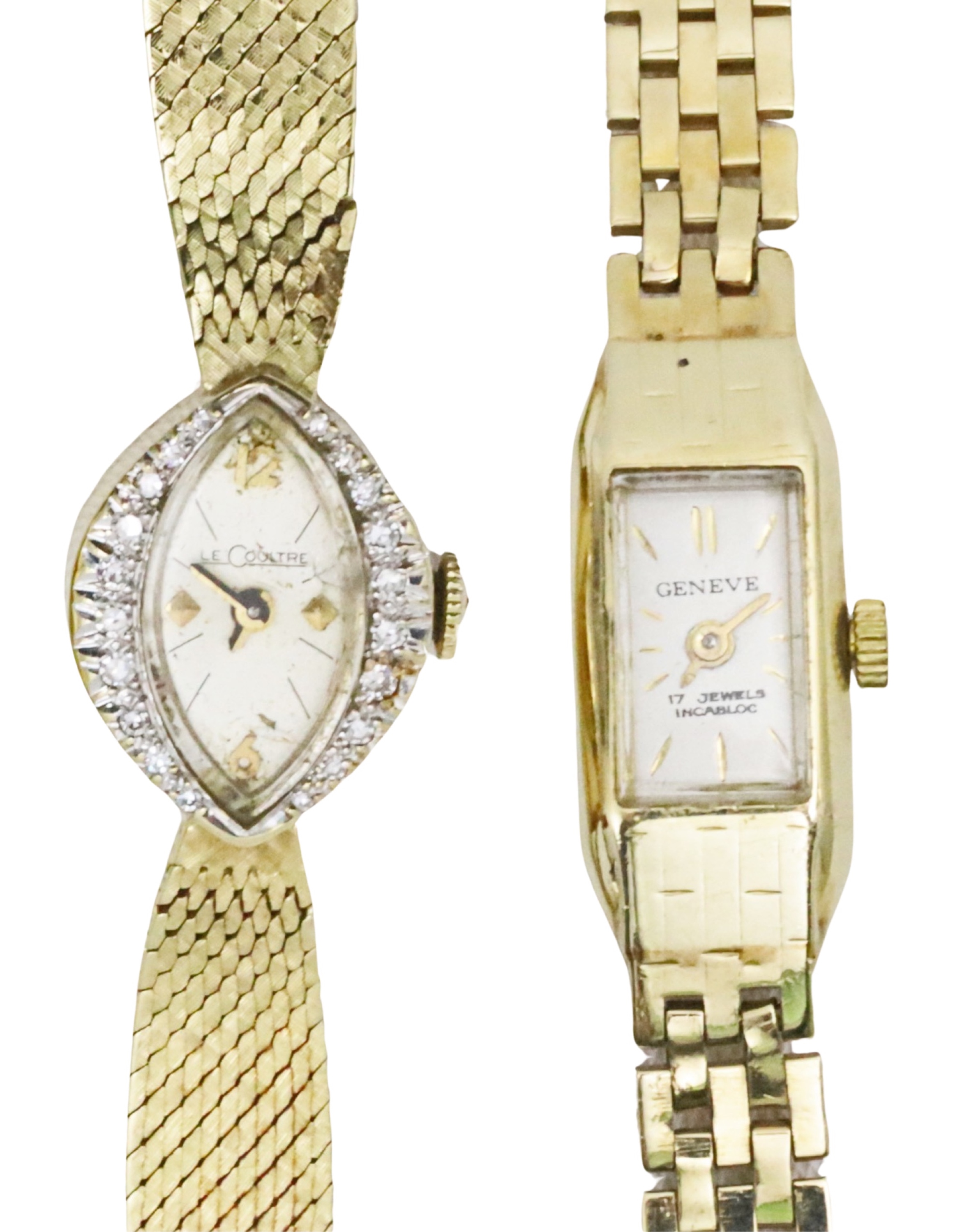 TWO 14K YG LADY'S SWISS WATCHES