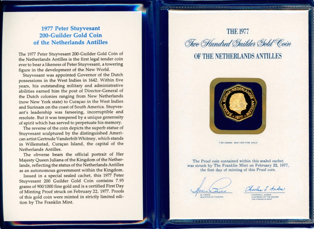 1977 NETHERLANDS $200 GUILDER GOLD