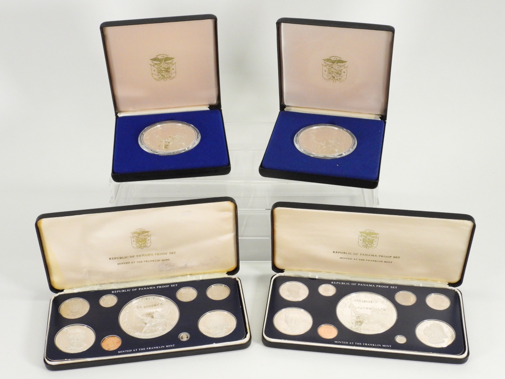 4 PANAMA BALBOA SILVER COIN PROOF SETS